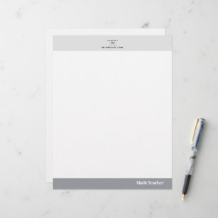 Papel Timbrado Citação elegante com nome de professor em moldura 
