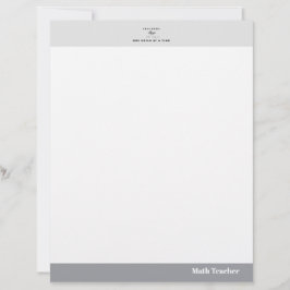 Papel Timbrado Citação elegante com nome de professor em moldura 