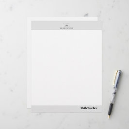 Papel Timbrado Citação elegante do nome do professor moldura bran