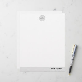 Papel Timbrado Citação elegante do nome do professor quadro branc