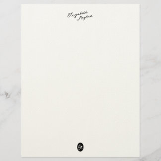 Papel Timbrado Classic Handwritten Name Monogram Letterhead