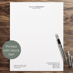 Papel Timbrado Clássico & Elegante Negócios Profissionais Preto
