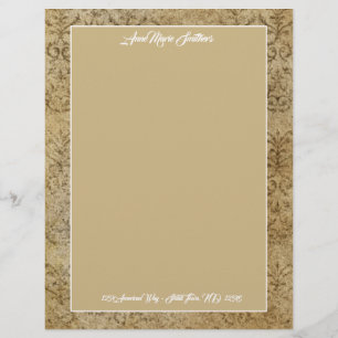 Papel Timbrado Clássico Moderno Tan Granite Letterhead