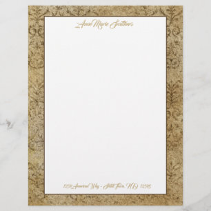 Papel Timbrado Clássico Moderno Tan Granite Letterhead