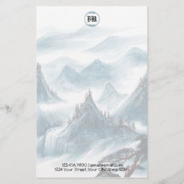 Papel Timbrado Clássico Montanha Azul com Vista Br