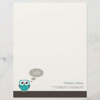 Papel Timbrado Claude o cabeçalho de Personalizable da coruja