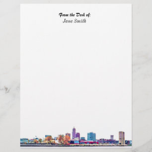 Papel Timbrado Cleveland Skyline Personalizado - Letterhead