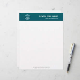 Papel Timbrado Clínica Odontológica Logotipo Profissional Azul Ve