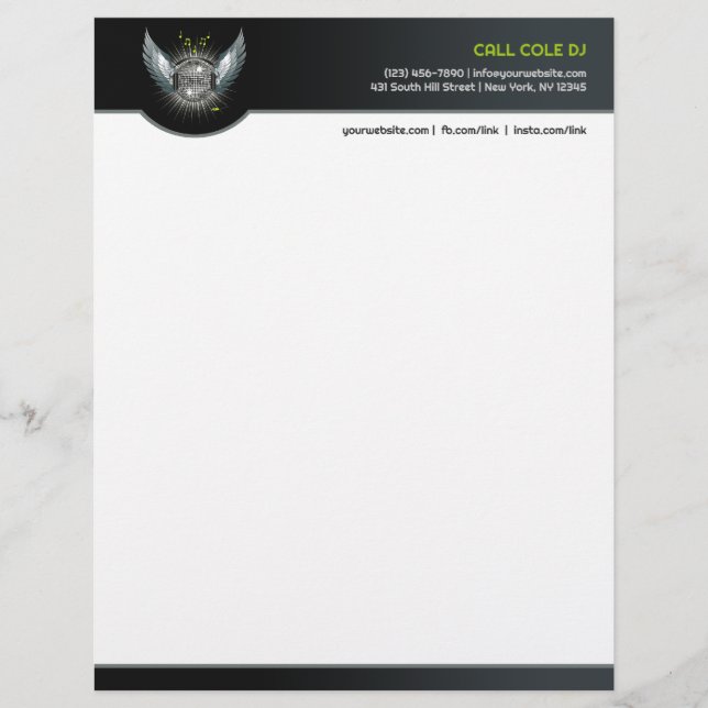 Papel Timbrado Club DJ Letterhead (Frente)