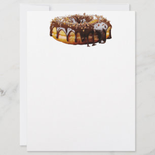 Papel Timbrado Cobertura grossa e brilhante de donut decadente da