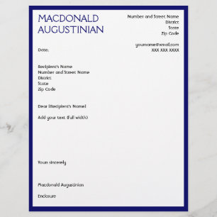 Papel Timbrado Cobrir REUME moderno - LETRA BLUE personalizável