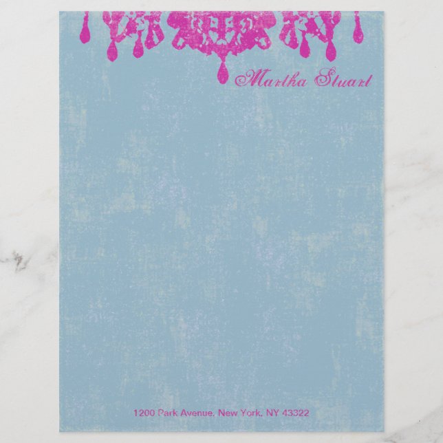 Papel Timbrado Coco Chandelier CHANGE COR ~ Letterhead (Frente)