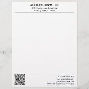 Papel Timbrado Código QR Nome comercial Endereço Empresa Letreiro