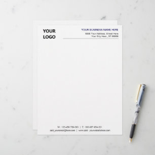 Papel Timbrado Código QR personalizado - Cabeçalho comercial com 
