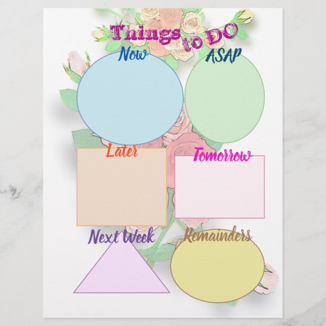 Papel Timbrado Coisas para FAZER e Agenda de Hoje Planejador Rosa (Frente)