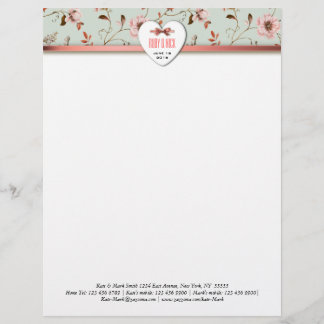 Papel Timbrado Coleção RomanticCharm Vintage Floral Wedding