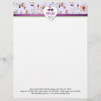 Papel Timbrado Coleção RomanticCharm Vintage Floral Wedding