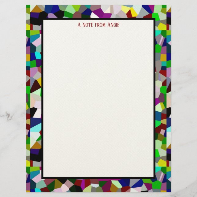 Papel Timbrado Colorful Jumble Stationery Paper (Frente)