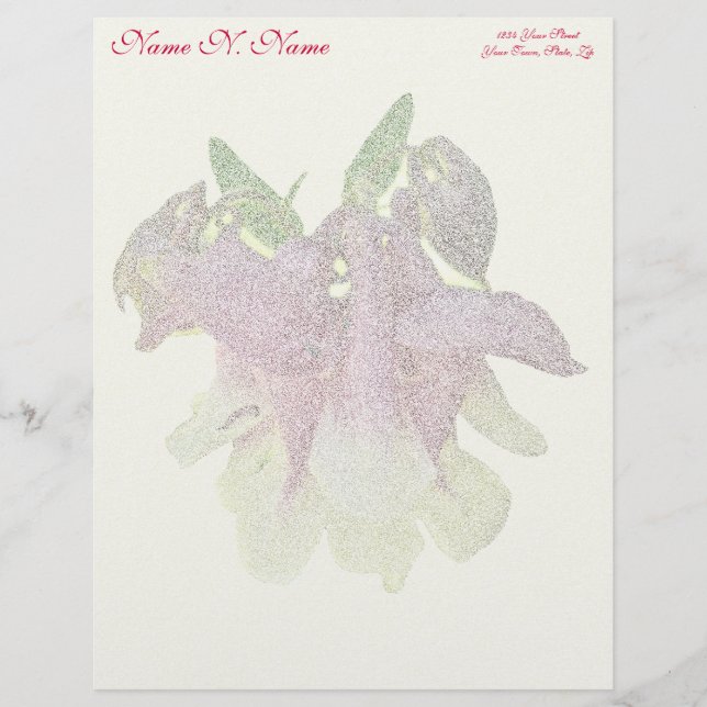 Papel Timbrado Columbine - Cor Amarela Cultivada (Frente)