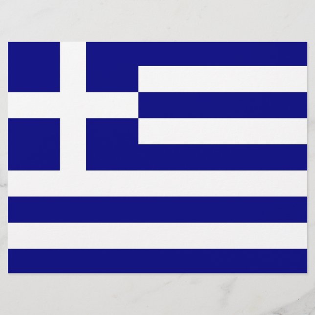 Papel timbrado com a Bandeira da Grécia (Frente)