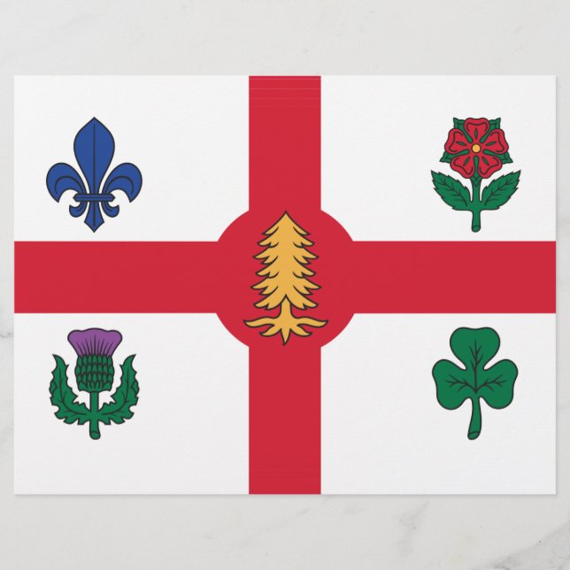 Papel timbrado com a bandeira de Montreal, Canadá (Frente)