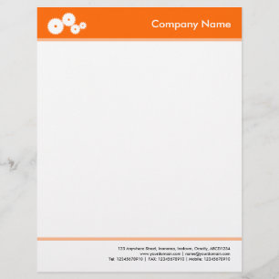 Papel Timbrado Com Cabeça e Pé (Engrenagens) - Laranja