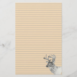 Papel timbrado com desenho de cervo à tinta