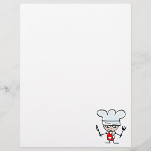 Papel timbrado com desenho de chef - Papelaria de