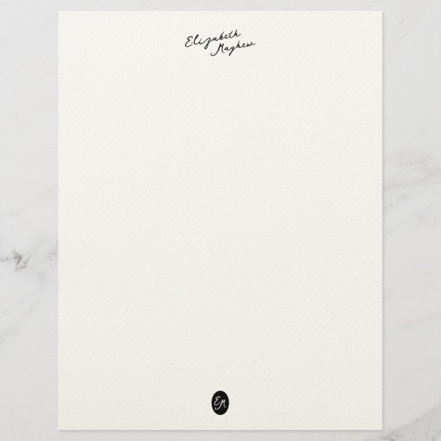 Papel Timbrado com Monograma de Nome Manuscrito Cl (Frente)