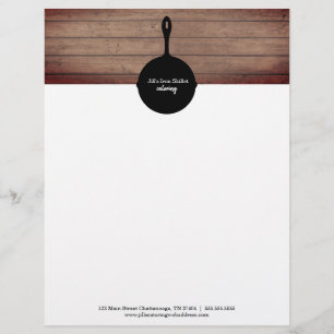 Papel Timbrado Comida de Restaurante de Madeira Rústica com Skil