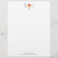 Companhia Literhead Design Red Dragonfly