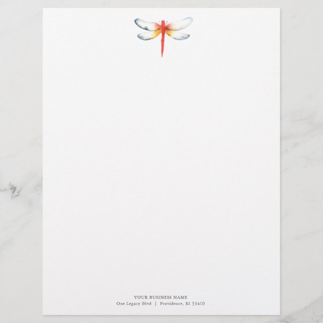 Papel Timbrado Companhia Literhead Design Red Dragonfly (Frente)