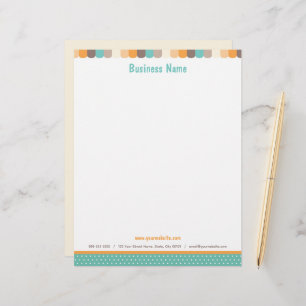 Papel Timbrado Conservar a Cartolina em Castanho, Laranja e Teal