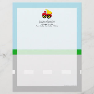 Papel Timbrado Construção Dumptruck dos miúdos