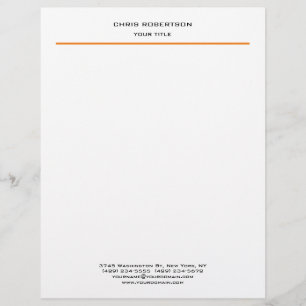 Papel Timbrado Cor - de - laranja moderna minimalista