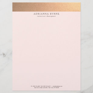 Papel Timbrado Cor-de-rosa-folha de cobre de Na moda preto Elegan