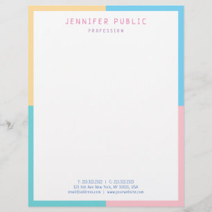 Papel Timbrado Cor na moda cor-de-rosa azul verde-verde-cor-de-ro