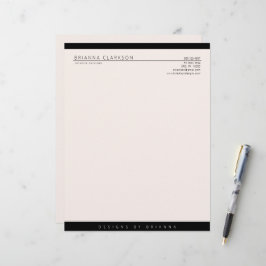 Papel Timbrado Cor neutra minimalista moderna com preto 