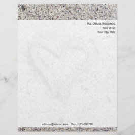 Papel Timbrado Coração romântico na areia com endereço do