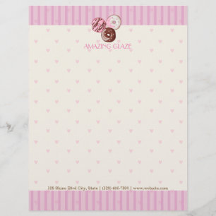 Papel Timbrado Corações cor-de-rosa Compro Letterhead CUTE KAWAII