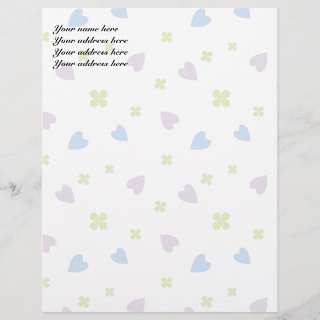 Papel Timbrado Corações de São Valentim (Frente)
