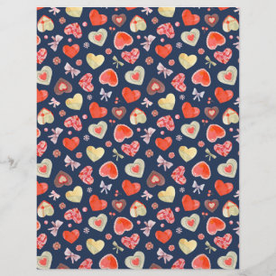 Papel Timbrado Corações Românticos de Aquarela