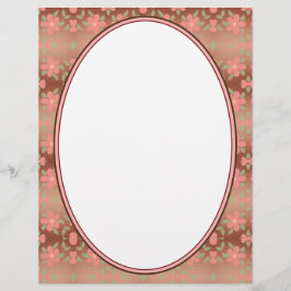 Papel Timbrado Coral floral com castanho