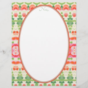 Papel Timbrado Coral rosa verde e bege