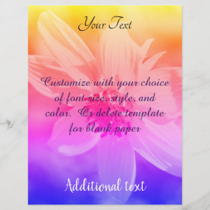 Papel Timbrado Cores do arco-íris de girassol