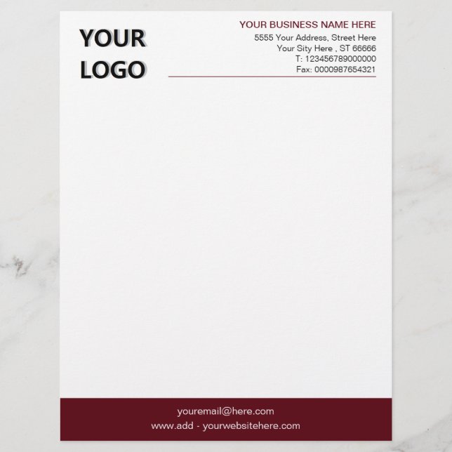 Papel Timbrado Cores Personalizadas Design Elegante Carta com Log (Frente)