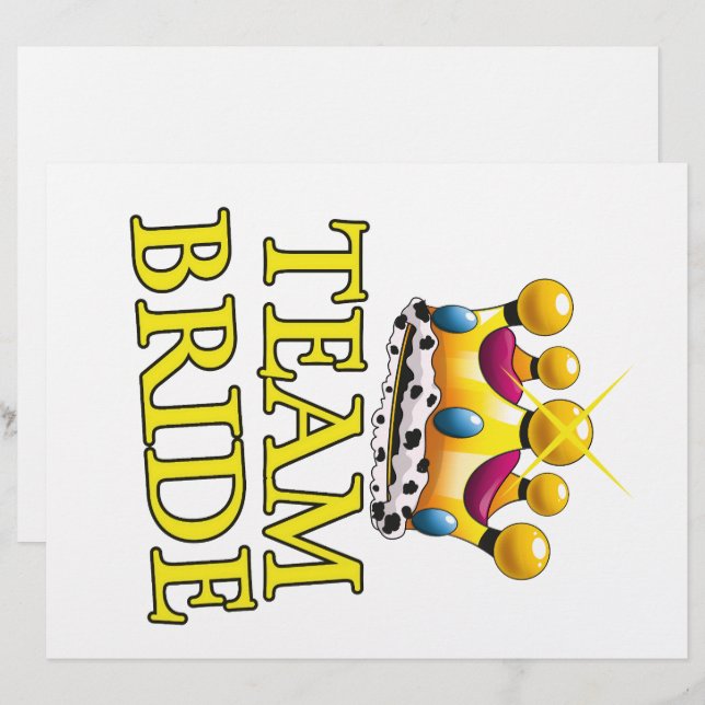 Papel Timbrado Coroa de casamento da Equipe da Noiva (Frente/Verso)