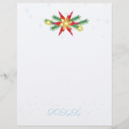 Papel Timbrado Coroa de Natal Estrela Dourada Carta para o Papai