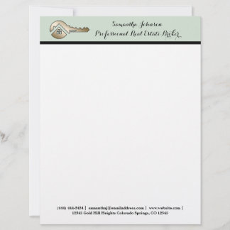 Papel Timbrado Corretor Profissional Chave Dourada Sage Sussurran