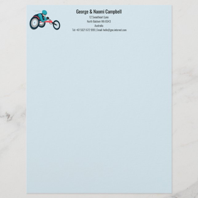 Papel Timbrado Corrida em cadeira de rodas (Frente)